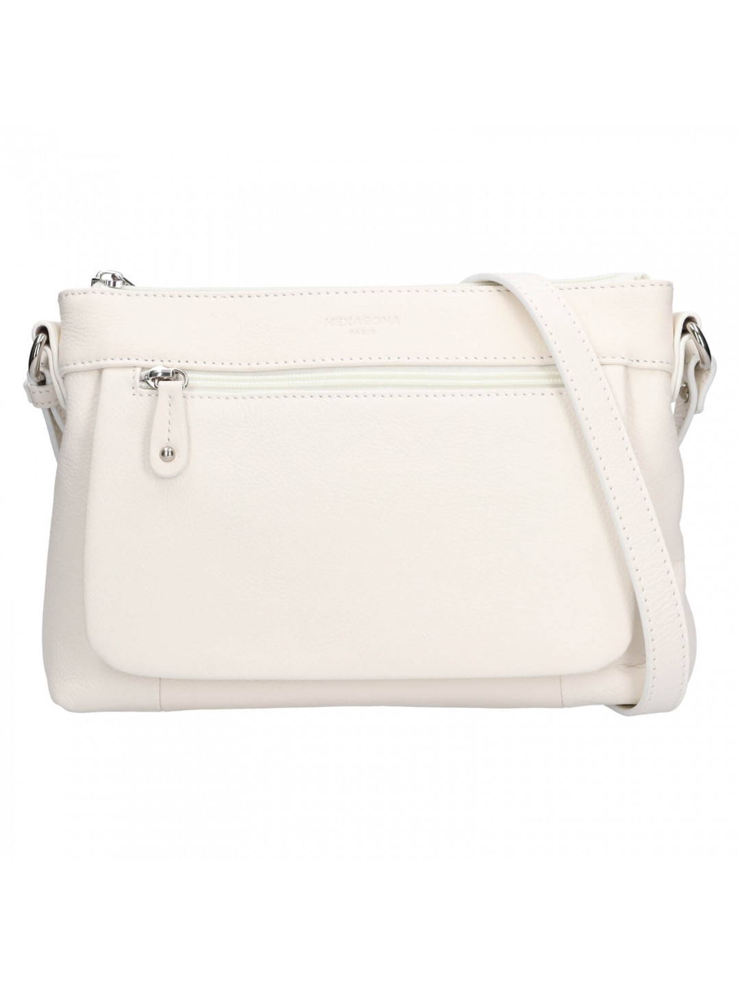 Dámská kožená crossbody kabelka Hexagona Violla – bílá